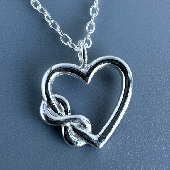 Sterling Silver Infinity Heart Necklace - Picture 7 of 7